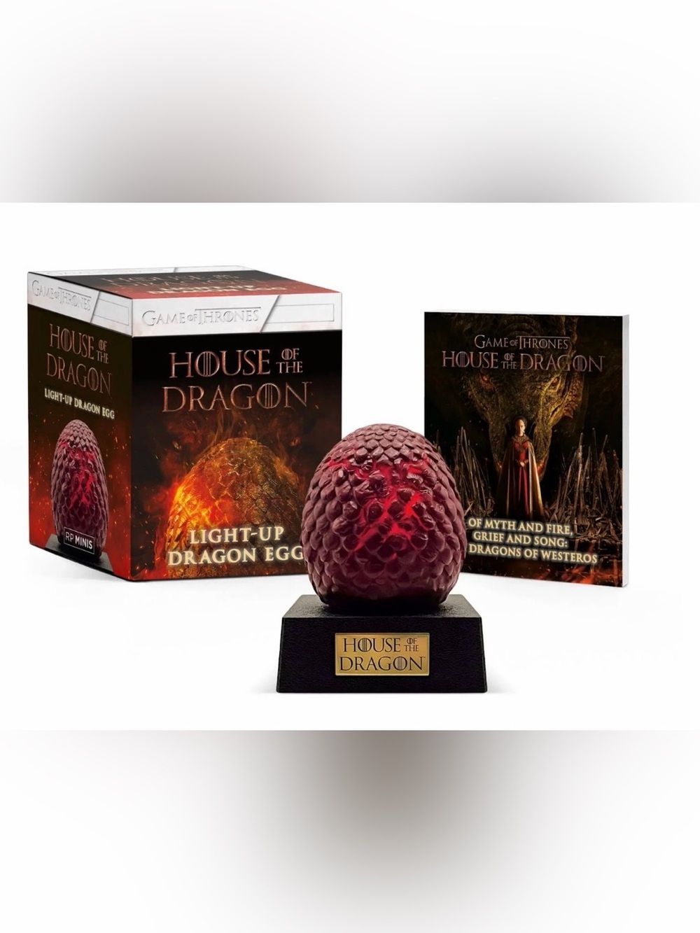 Game of Thrones House of Dragon Light-Up Dragon Egg + Mini Book